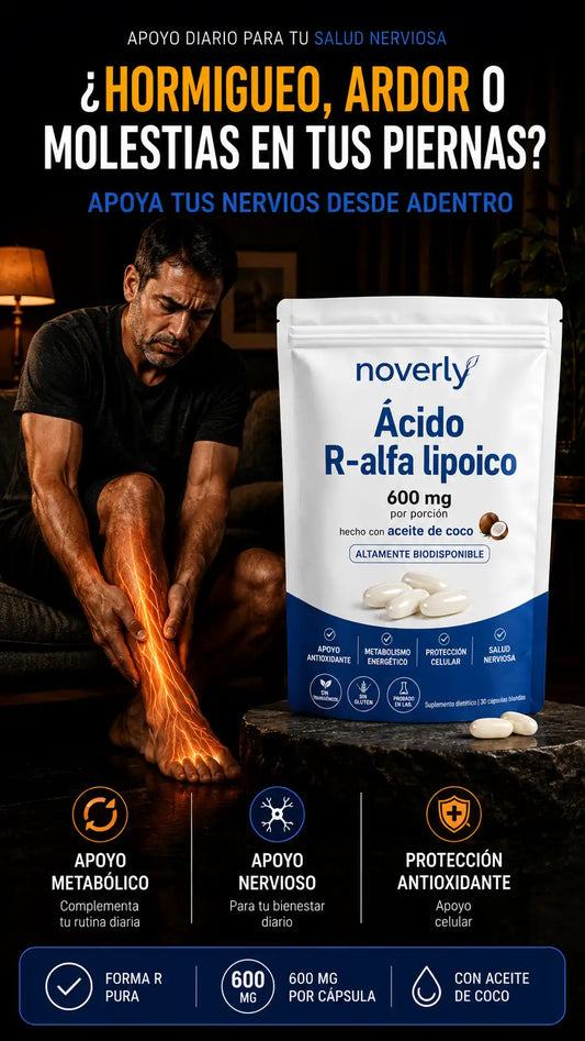 Ácido R-Alfa Lipoico 600mg | Apoya tu Azúcar y Cuida tus Nervios