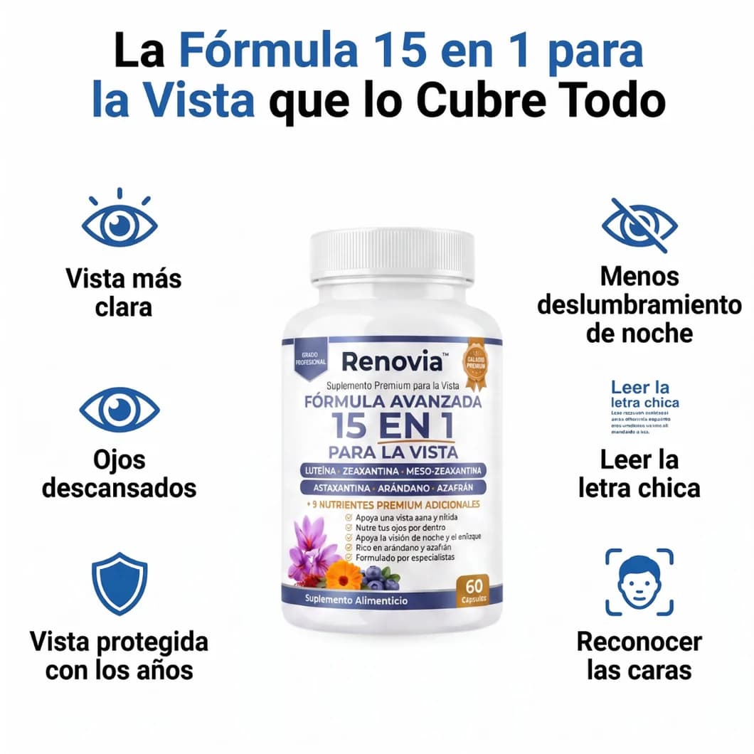 Renovia Fórmula 15 en 1 para la Vista | Visión Más Nítida y Ojos Descansados