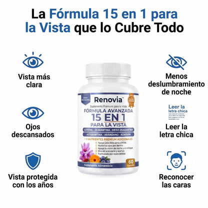 Renovia Fórmula 15 en 1 para la Vista | Visión Más Nítida y Ojos Descansados